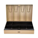 CONTROLTEK Heavy Duty Lay Flat Cash Box, 6 Compartments, 11.6 x 7.9 x 3.7, Sand