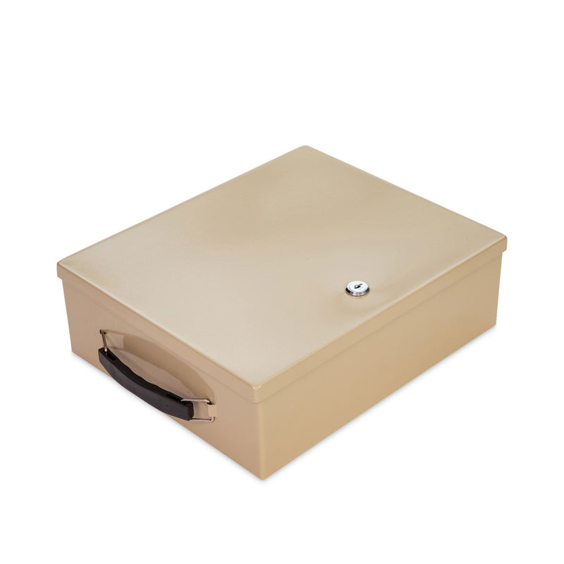 CONTROLTEK Jumbo Locking Cash Box, 1 Compartment, 14.38 x 11 x 4.13, Sand