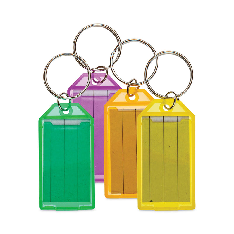 CONTROLTEK Key Tags, Green/Orange/Purple/Yellow, 4/Pack, 12 Packs/Carton
