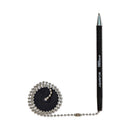 CONTROLTEK Antimicrobial Counter Chain Pen, Medium, 1 mm, Black Ink, Black