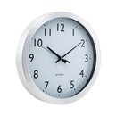 Universal Brushed Aluminum Wall Clock, 12" Overall Diameter, Silver Case, 1 AA (sold separately)
