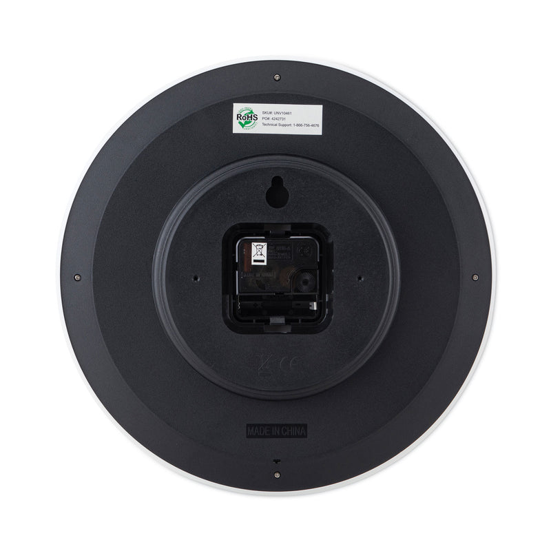 Universal Whisper Quiet Clock, 12" Overall Diameter, White Case, 1 AA (sold separately)