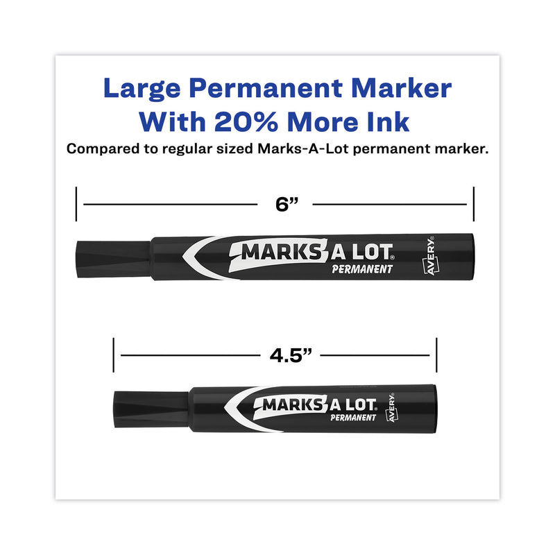 Avery MARKS A LOT Large Desk-Style Permanent Marker Value Pack, Broad Chisel Tip, Black, 36/Pack (98206)