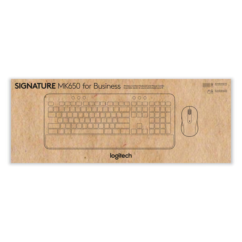 Logitech Signature MK650 Wireless Keyboard and Mouse Combo for Business, 2.4 GHz Frequency/32 ft Wireless Range, Graphite