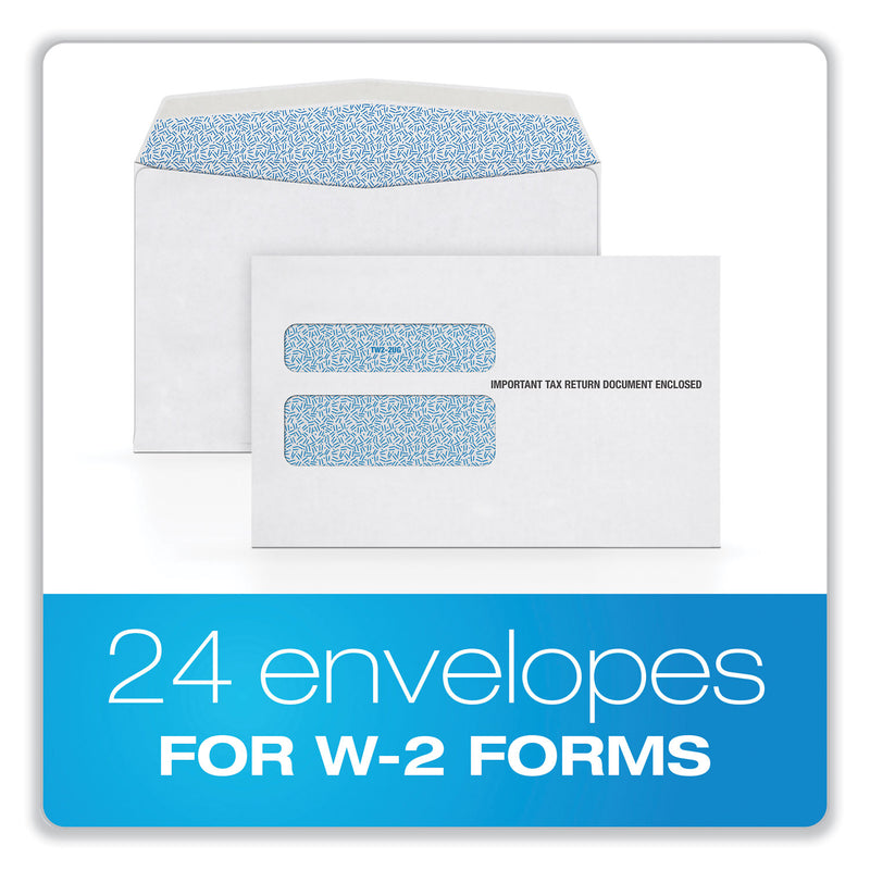 Adams W-2 Peel and Seal Envelopes, Commercial Flap, Self-Adhesive Closure, 5.63 x 9, White, 15/Pack