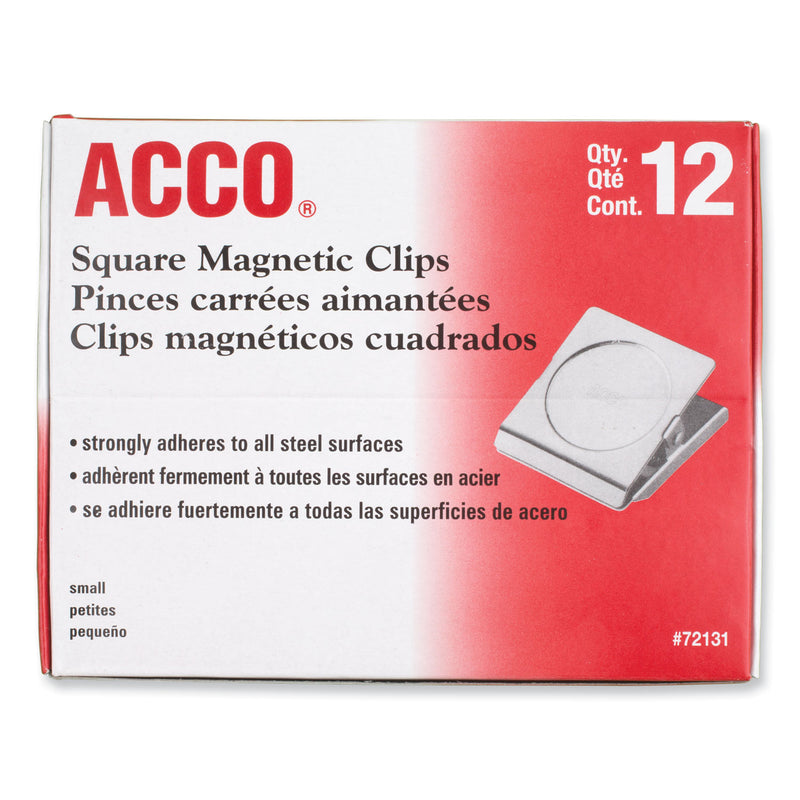ACCO Magnetic Clips, 0.88" Jaw Capacity, Silver, 12/Pack