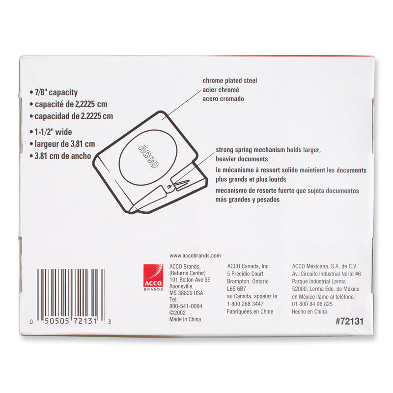 ACCO Magnetic Clips, 0.88" Jaw Capacity, Silver, 12/Pack