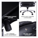 Alera Maxxis Series Big/Tall Bonded Leather Chair, Supports 500 lb, 21.42" to 25" Seat Height, Black Seat/Back, Chrome Base