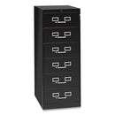 Tennsco Six-Drawer Multimedia/Card File Cabinet, Black, 21.25" x 28.5" x 52"