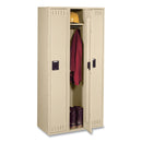 Tennsco Single-Tier Locker, Three Lockers with Hat Shelves and Coat Rods, 36" x 18" x 72", Sand