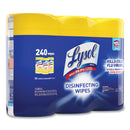 LYSOL Disinfecting Wipes, 7 x 7.25, Lemon and Lime Blossom, 80 Wipes/Canister, 3 Canisters/Pack, 2 Packs/Carton