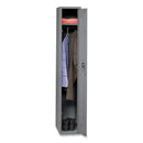 Tennsco Single-Tier Locker, One Locker with Hat Shelf and Coat Rod, 12" x 18" x 72", Medium Gray