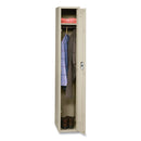 Tennsco Single-Tier Locker, One Locker with Hat Shelf and Coat Rod, 12" x 18" x 72", Sand