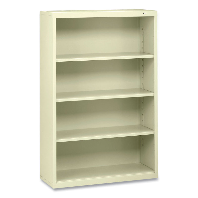 Tennsco Metal Bookcase, Four-Shelf, 34.5w x 13.5d x 52.5h, Putty