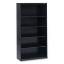 Tennsco Metal Bookcase, Five-Shelf, 34.5w x 13.5d x 66h, Black