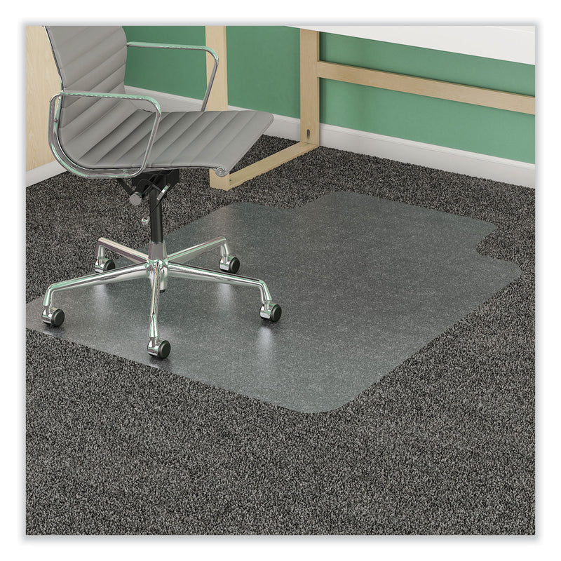 deflecto SuperMat Frequent Use Chair Mat for Medium Pile Carpet, 46 x 60, Wide Lipped, Clear