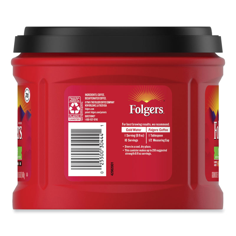 Folgers Coffee, Half Caff, 22.6 oz Canister, 6/Carton