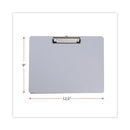 Universal Plastic Brushed Aluminum Clipboard, Landscape Orientation, 0.5" Clip Capacity, Holds 11 x 8.5 Sheets, Silver