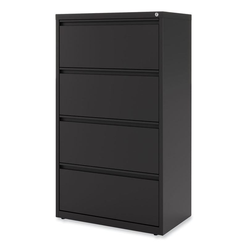 Alera Lateral File, 4 Legal/Letter-Size File Drawers, Black, 30" x 18.63" x 52.5"