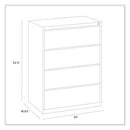 Alera Lateral File, 4 Legal/Letter-Size File Drawers, Black, 30" x 18.63" x 52.5"
