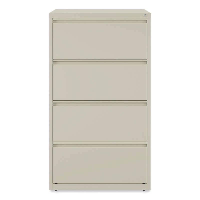 Alera Lateral File, 4 Legal/Letter-Size File Drawers, Putty, 30" x 18.63" x 52.5"