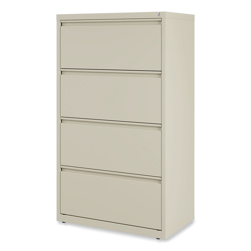 Alera Lateral File, 4 Legal/Letter-Size File Drawers, Putty, 30" x 18.63" x 52.5"