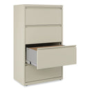 Alera Lateral File, 4 Legal/Letter-Size File Drawers, Putty, 30" x 18.63" x 52.5"