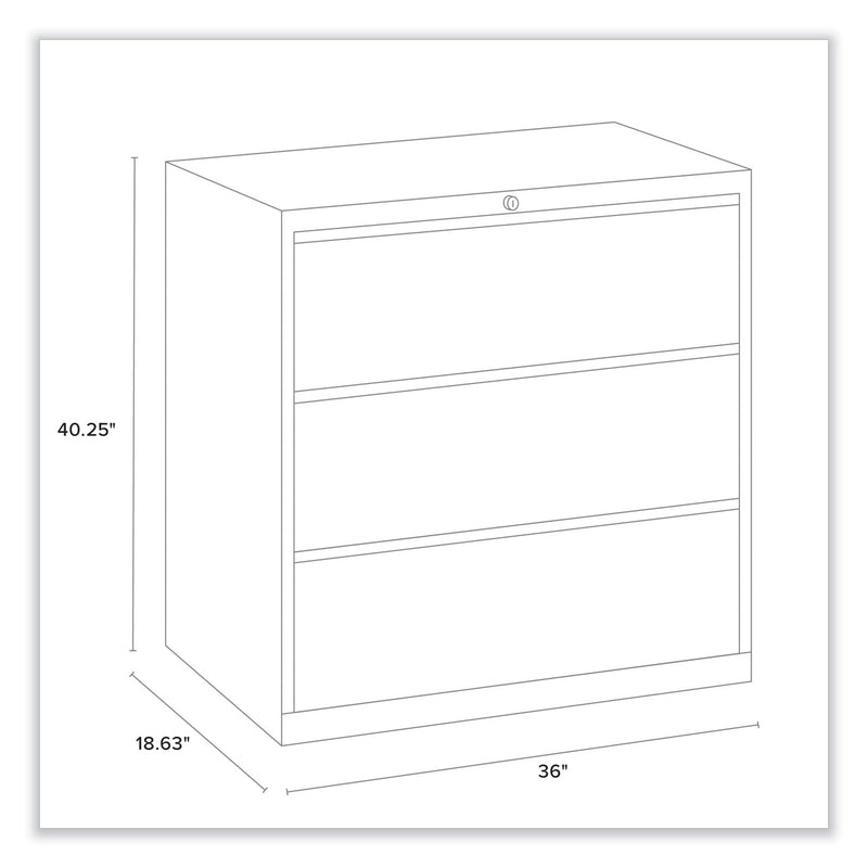 Alera Lateral File, 3 Legal/Letter/A4/A5-Size File Drawers, Black, 36" x 18.63" x 40.25"