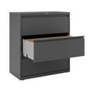 Alera Lateral File, 3 Legal/Letter/A4/A5-Size File Drawers, Charcoal, 36" x 18.63" x 40.25"