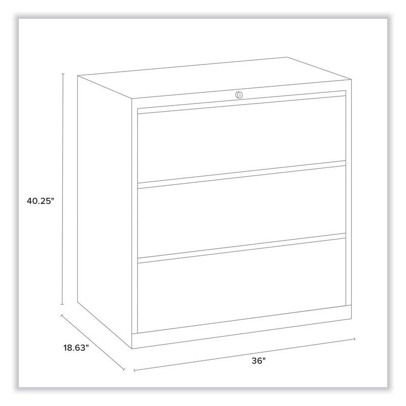 Alera Lateral File, 3 Legal/Letter/A4/A5-Size File Drawers, Light Gray, 36" x 18.63" x 40.25"