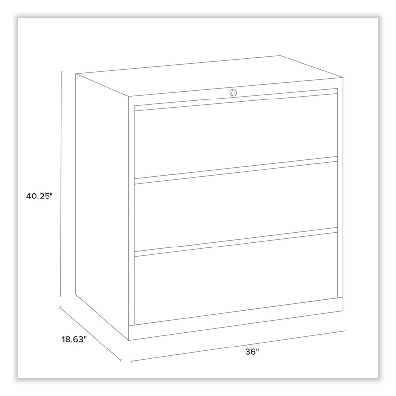Alera Lateral File, 3 Legal/Letter/A4/A5-Size File Drawers, Putty, 36" x 18.63" x 40.25"