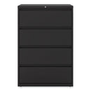 Alera Lateral File, 4 Legal/Letter-Size File Drawers, Black, 36" x 18.63" x 52.5"