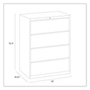Alera Lateral File, 4 Legal/Letter-Size File Drawers, Black, 36" x 18.63" x 52.5"