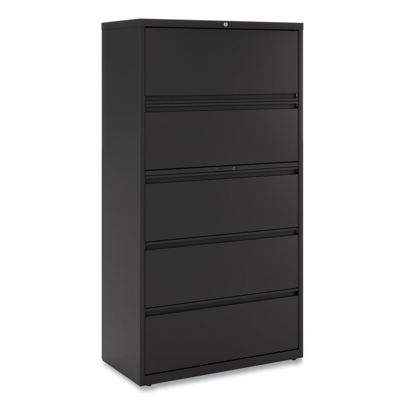 Alera Lateral File, 5 Legal/Letter/A4/A5-Size File Drawers, Black, 36" x 18.63" x 67.63"