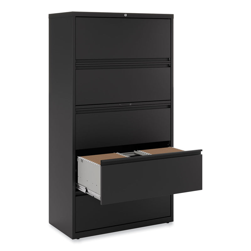Alera Lateral File, 5 Legal/Letter/A4/A5-Size File Drawers, Black, 36" x 18.63" x 67.63"