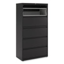 Alera Lateral File, 5 Legal/Letter/A4/A5-Size File Drawers, Black, 36" x 18.63" x 67.63"