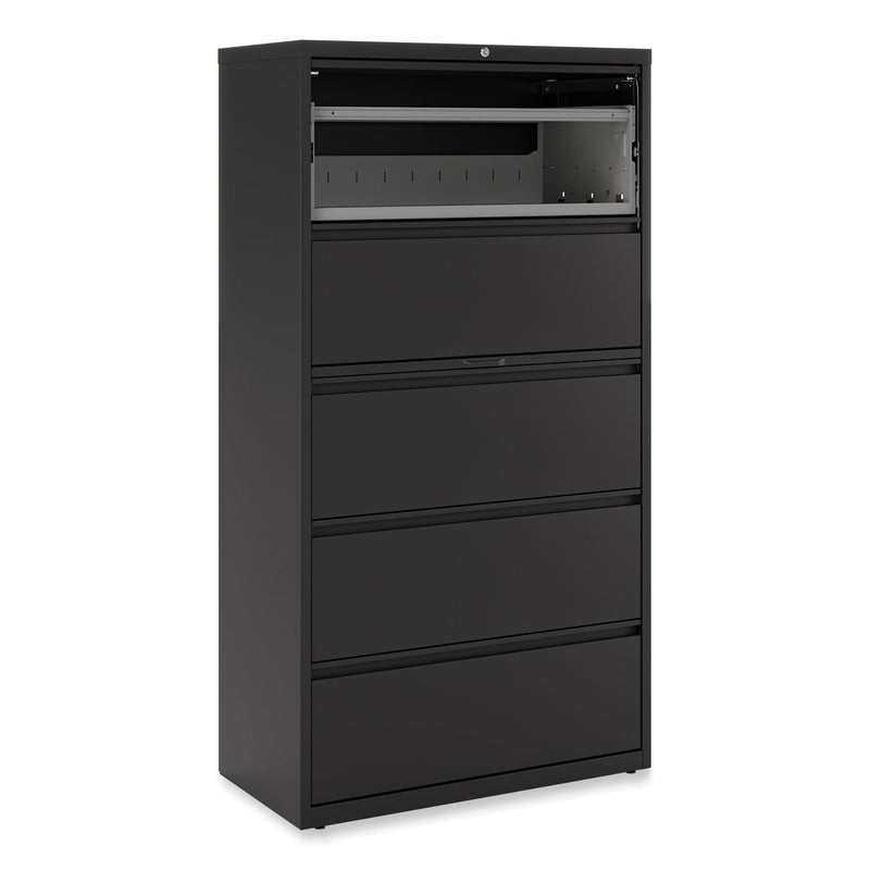 Alera Lateral File, 5 Legal/Letter/A4/A5-Size File Drawers, Black, 36" x 18.63" x 67.63"