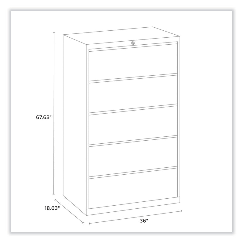 Alera Lateral File, 5 Legal/Letter/A4/A5-Size File Drawers, Black, 36" x 18.63" x 67.63"