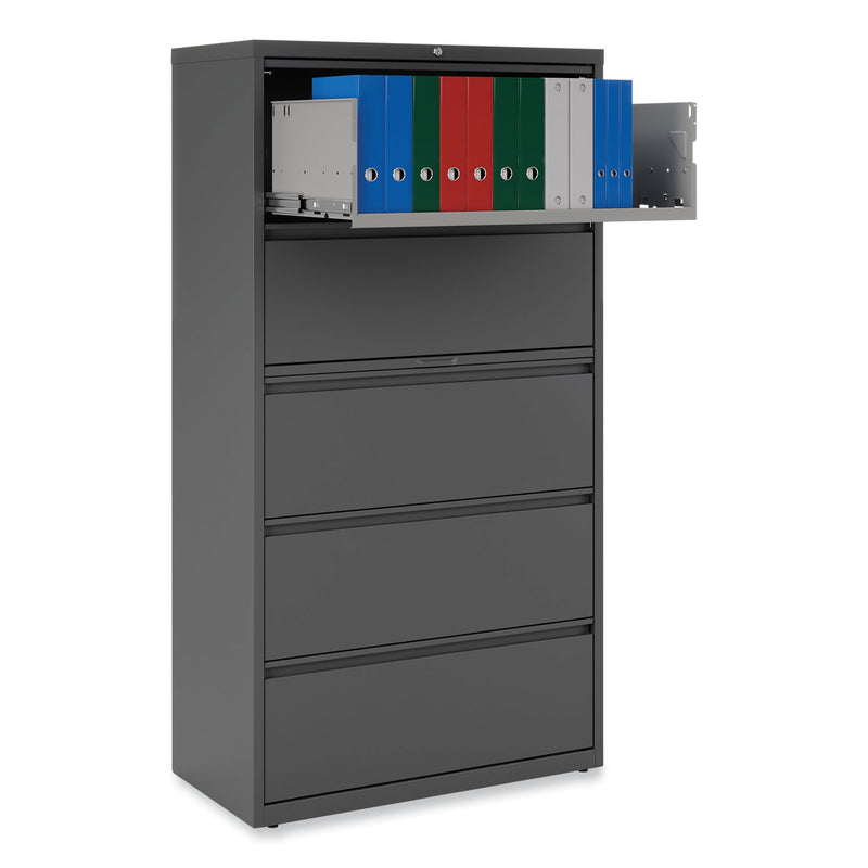 Alera Lateral File, 5 Legal/Letter/A4/A5-Size File Drawers, Charcoal, 36" x 18.63" x 67.63"