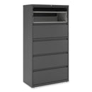 Alera Lateral File, 5 Legal/Letter/A4/A5-Size File Drawers, Charcoal, 36" x 18.63" x 67.63"