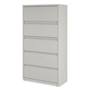 Alera Lateral File, 5 Legal/Letter/A4/A5-Size File Drawers, Light Gray, 36" x 18.63" x 67.63"