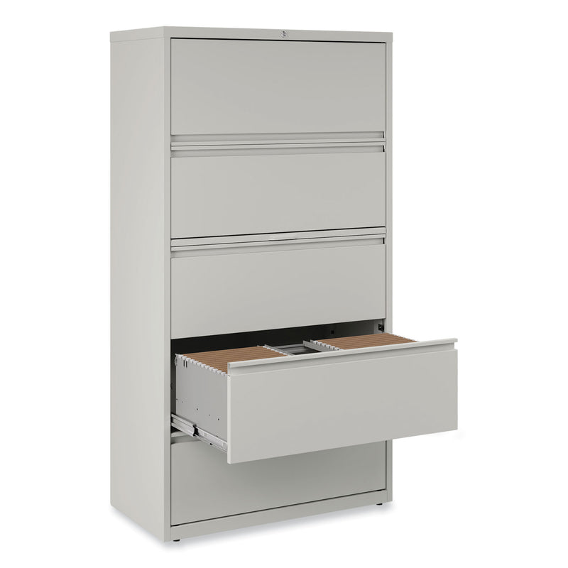 Alera Lateral File, 5 Legal/Letter/A4/A5-Size File Drawers, Light Gray, 36" x 18.63" x 67.63"