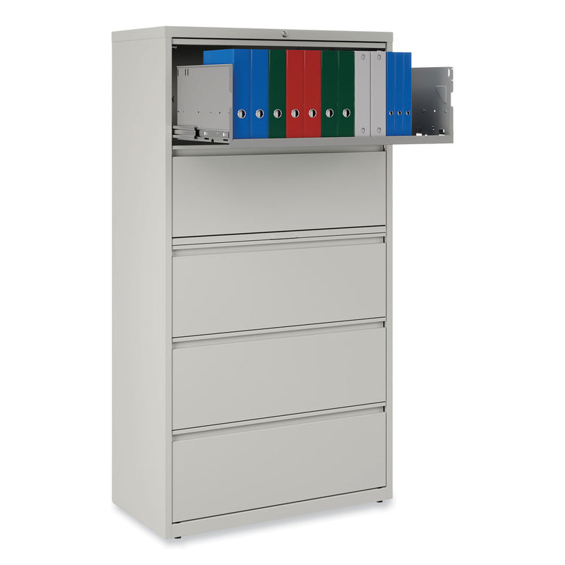 Alera Lateral File, 5 Legal/Letter/A4/A5-Size File Drawers, Light Gray, 36" x 18.63" x 67.63"