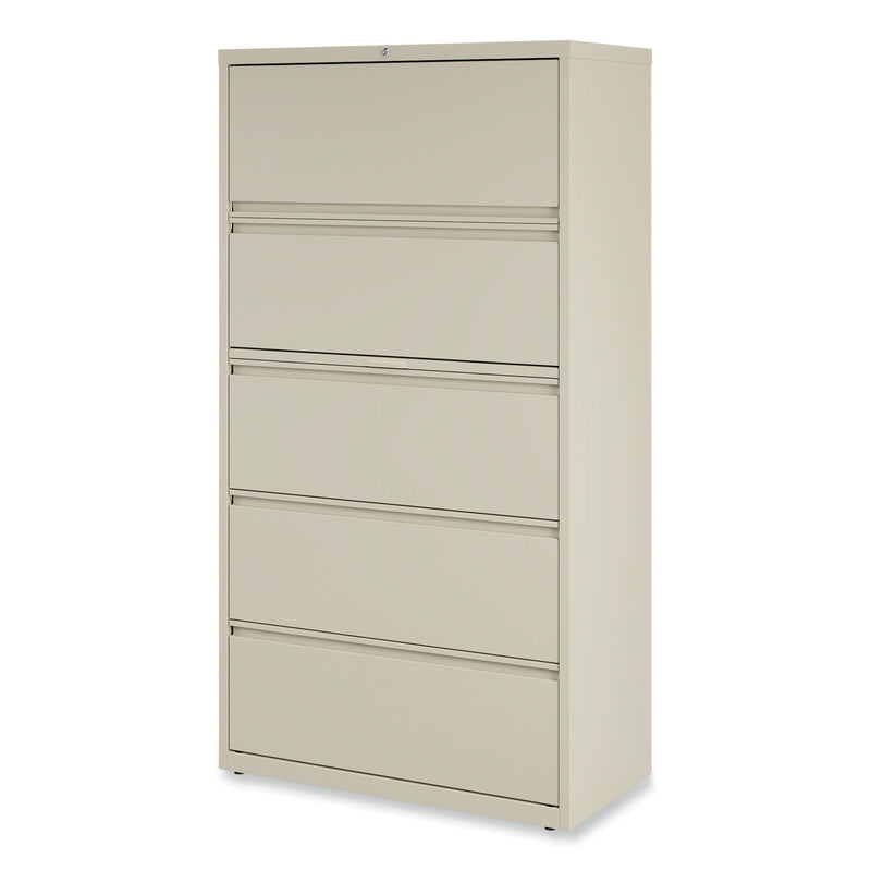 Alera Lateral File, 5 Legal/Letter/A4/A5-Size File Drawers, Putty, 36" x 18.63" x 67.63"