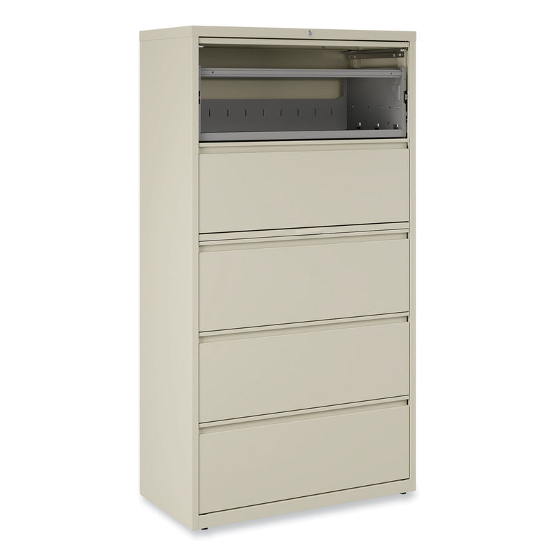 Alera Lateral File, 5 Legal/Letter/A4/A5-Size File Drawers, Putty, 36" x 18.63" x 67.63"