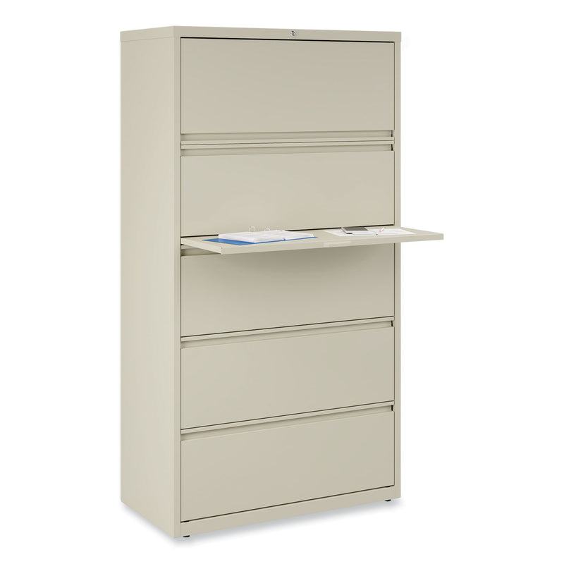 Alera Lateral File, 5 Legal/Letter/A4/A5-Size File Drawers, Putty, 36" x 18.63" x 67.63"