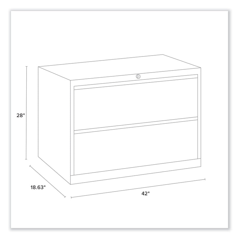 Alera Lateral File, 2 Legal/Letter-Size File Drawers, Charcoal, 42" x 18.63" x 28"