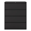 Alera Lateral File, 4 Legal/Letter-Size File Drawers, Black, 42" x 18.63" x 52.5"
