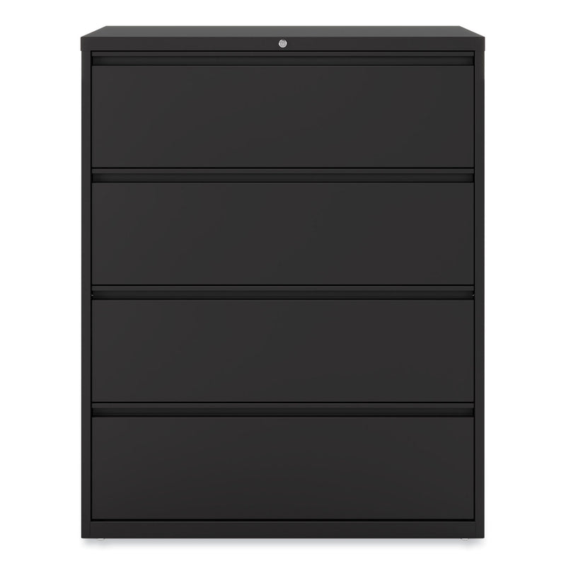 Alera Lateral File, 4 Legal/Letter-Size File Drawers, Black, 42" x 18.63" x 52.5"
