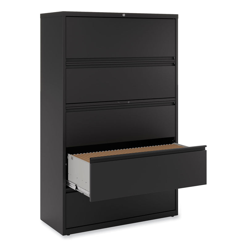 Alera Lateral File, 5 Legal/Letter/A4/A5-Size File Drawers, Black, 42" x 18.63" x 67.63"